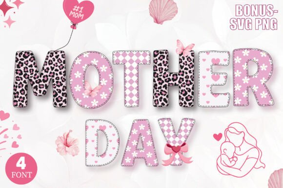 Designing with Heart: A Guide to the Mother Day Pink Font Bundle