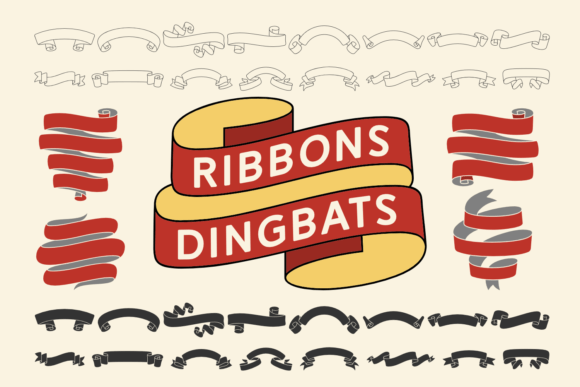 Ribbons Dingbats: Weaving Playful Elegance Into Your Designs