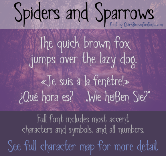 Spiders and Sparrows: The Gothic Charm of a Mischievous Typeface